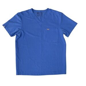 FIGS‎ Technical Collection Mens Scrub Top Medium Blue Medical Uniform